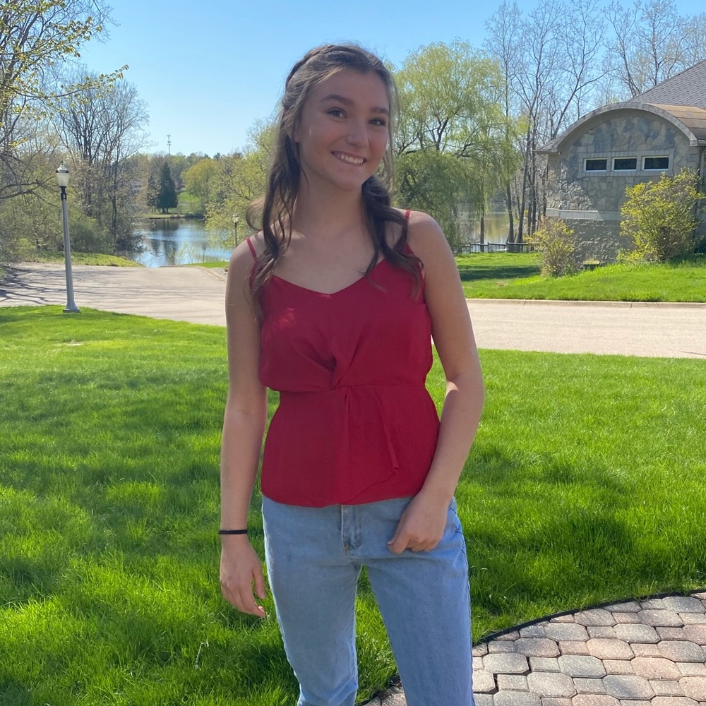 Red blouse